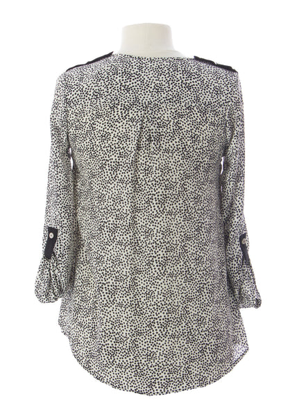 JULES & JIM Maternity Women's Beige/Black V-Neck Blouse H15229 Size M $99 NEW