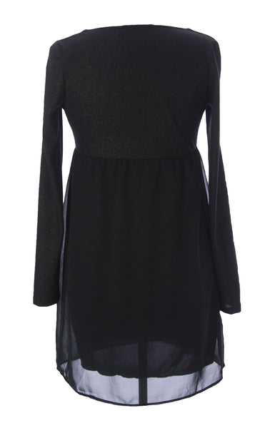 JULES & JIM Maternity Women's Mini Dress Medium Black/Gold