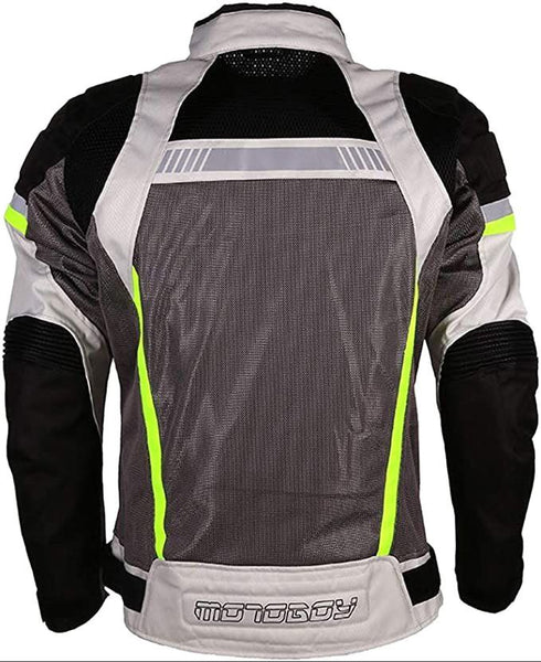 MOTOBOY Men's Grey Protected Zip Closure Moto Jacket #MB X-Large NWT
