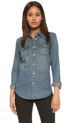 BLK DNM Women's Edgemere Blue Jeans Shirt 1 #WS930101 $215 NWT