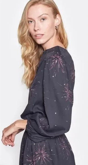 JOIE Fireworks Ramla Keyhole Dress in Caviar Black Size Small $348 NWT