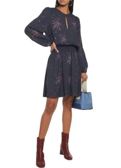 JOIE Fireworks Ramla Keyhole Dress in Caviar Black Size Small $348 NWT