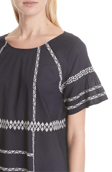 JOIE Women's Midnight Embroidered Cotton Blouse 003052 $198 NWT