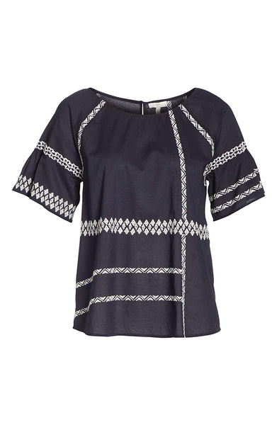 JOIE Women's Midnight Embroidered Cotton Blouse 003052 $198 NWT