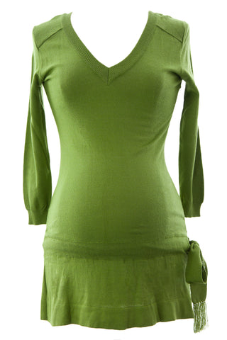 OLIAN Women's Moss Green Knit Drop Waist Maternity Tunic Sz XS $123 NWT