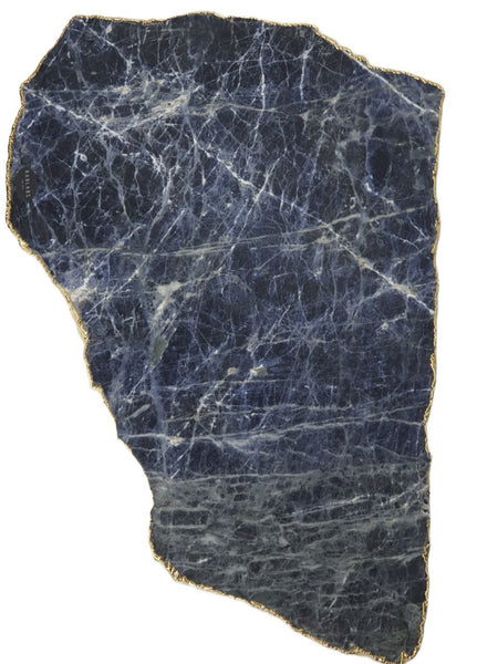 RABLABS Indigo Cobalt With Gold Natural Stone Platter #KI029 NWB