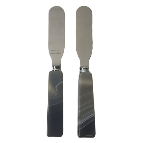 RABLABS Grey Agate Natural Stone Butter Knifes #KNF001 NWOB