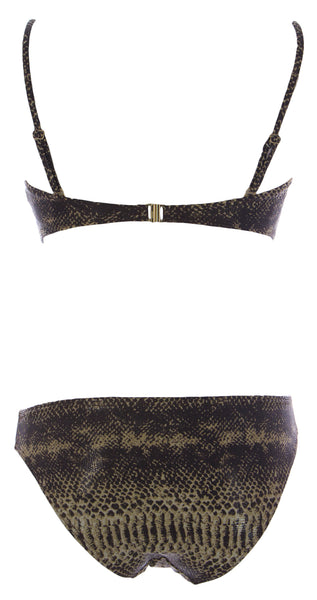 NAILA Women's Python Katia Bandeau Bikini Set KABLU $130 NEW