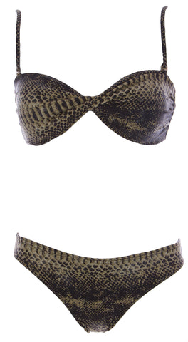 NAILA Women's Python Katia Bandeau Bikini Set KABLU $130 NEW