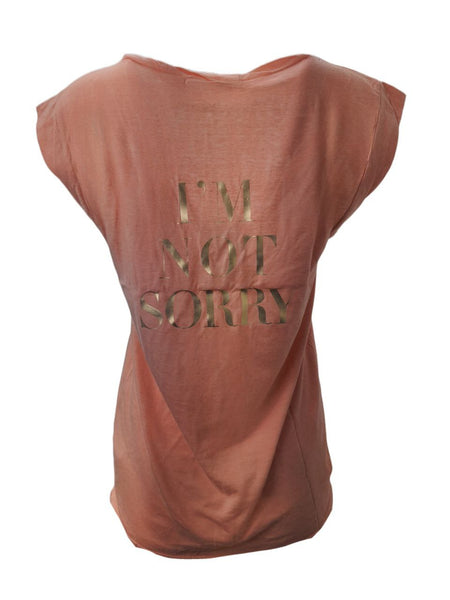 PAM & GELA Women's Pink Kiss Kate I'M Not Sorry Tee #G835 Petite X-Small NWT