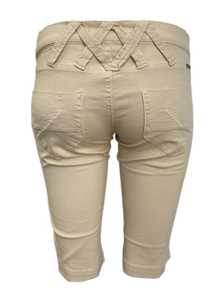 FORNARINA Women's Beige Katia Low Waist Shorts Size 27 NWT