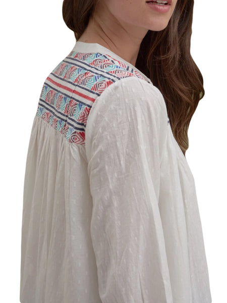 ROBERTA ROLLER RABBIT Women's White Keki Serafina Tunic $145 NEW