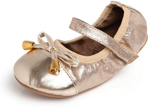 TALARIA Toddler Girl's Champagne Premium Littles Flats with Strap $37 NEW