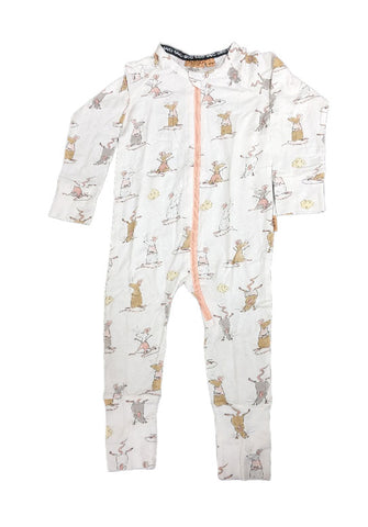Kip&Co Mousing Around Long Sleeve Romper Pajamas Size 12-18 Months NWT