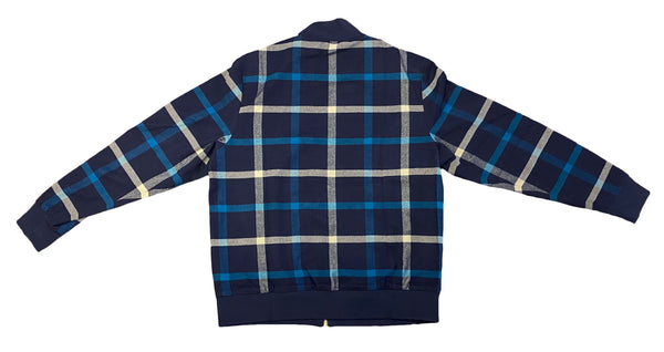 KITH Men's Navy/White Plaid Roger Track Zip Up Jacket NWOT