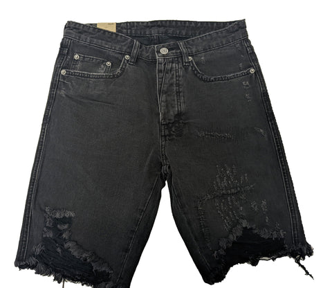 Ksubi Men's Black Crow Trashed Axel Shorts $185 NWT