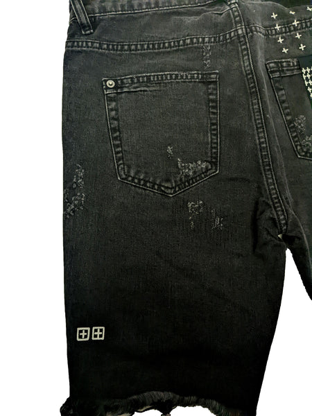 Ksubi Men's Black Crow Trashed Axel Shorts $185 NWT