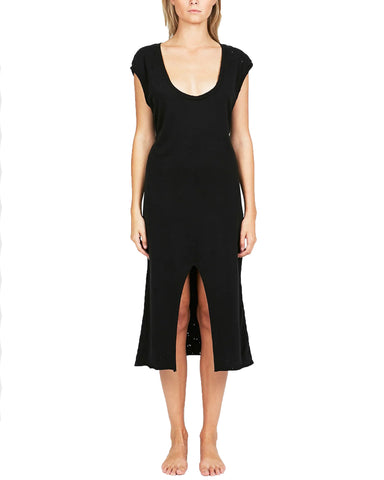 Ksubi Women's Black Distressed Cold Shoulder Dress Size X-Small $220 NWT