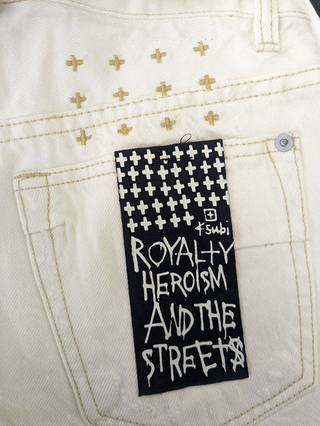 Ksubi Women's Wicked White Tongue n Cheek Cut Off Shorts Size 28 $250 NWT