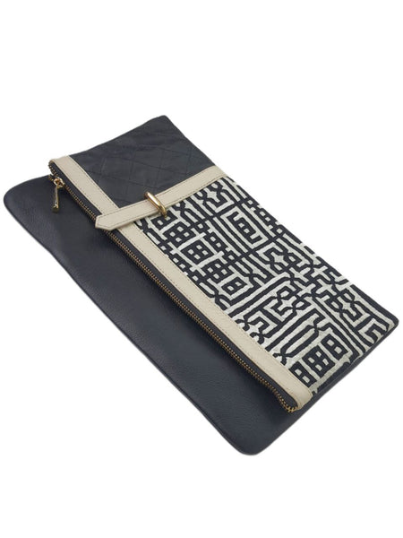 POPINJAY Women's Black Kubic Large Clutch #PY203 13'x8' One Size NWT