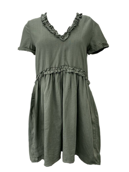 LOST IN LUNAR Women's Khaki Kyree Mini Dress Size US 4 NWT