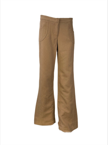 DEREK LAM Women's Camel Flare Leg Trousers #L158 46 NWT