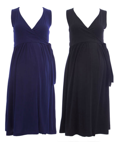 OLIAN Maternity Women's Sleeveless Wrap Dress $155 NWT