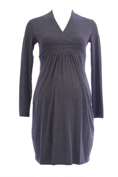 OLIAN Maternity Women's Surplice Neck Long Sleeve Empire Waist Dress $130 NWT
