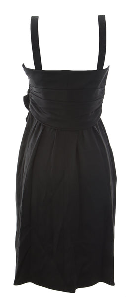 GIORGIO ARMANI Women's Black Pleat Waist Short Dress LAA15T IT Sz 38 $4,750 NEW