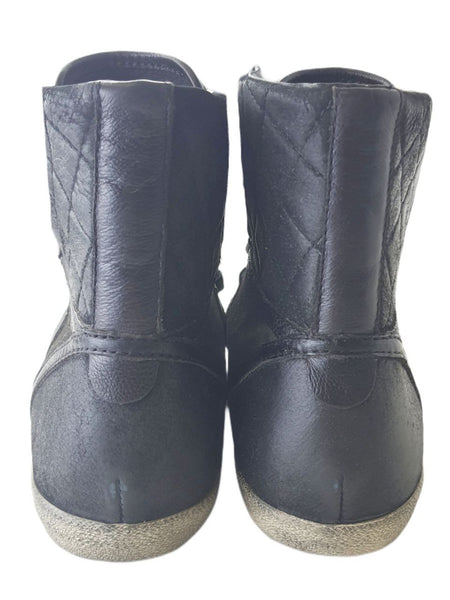 LIEBESKIND Women's Black Leather Leo Ankle High Sneakers #LK2027 NWOB