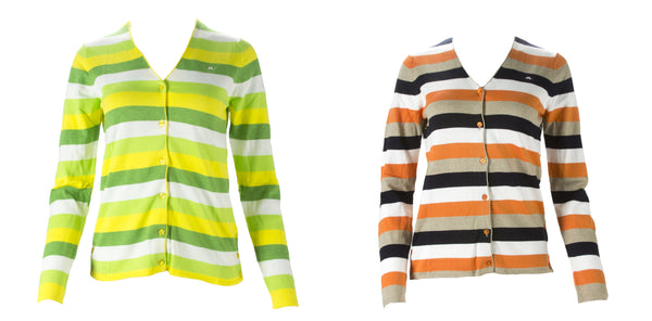 J. LINDEBERG Women's Lima Striped Fine Cardigan $175 NWT