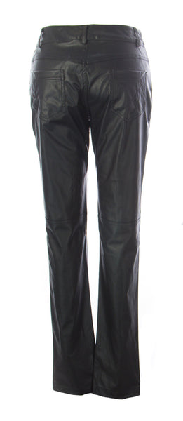 LOLA B Women's Black Imitation Leather Straight Pants 773S $165 NEW