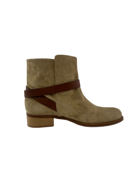Marina Rinaldi Women's Sand Lacca Suede Ankle Length Boots Size 10 NWB