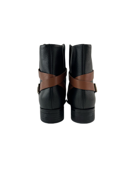 Marina Rinaldi Women's Black Laconico Leather Ankle Boots Size 10 NWB