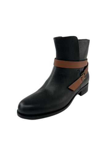 Marina Rinaldi Women's Black Laconico Leather Ankle Boots Size 10 NWB