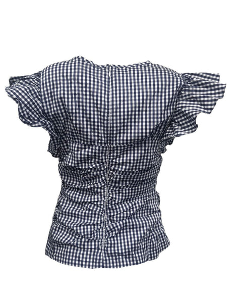 CHELSEA 28 Women's Blue Evening Gingham Plaid Shirt #375370 Medium NWT