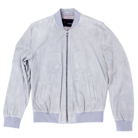 BLK DNM Men's Grey Leather Jacket 81 #BMRLC04 Small $895 NWT