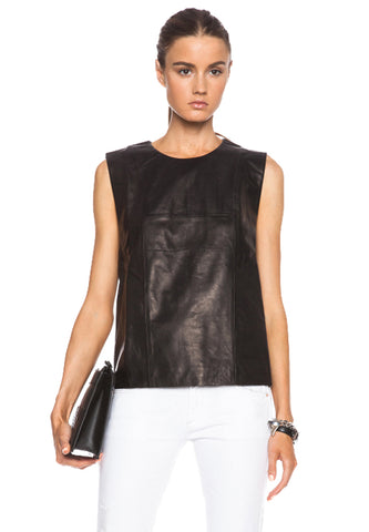 BLK DNM Women's Black Leather Shirt 23 Medium $595 NWOT