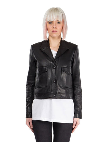 BLK DNM Women's Black Leather Jacket 56 #WKL20802 $895 NWT