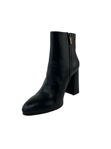 Marina Rinaldi Women's Black Legno Block Heel Leather Ankle Boots Size 8 NWB