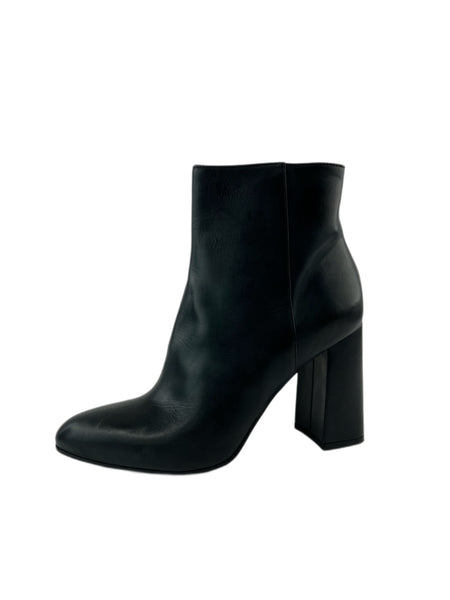 Marina Rinaldi Women's Black Legno Block Heel Leather Ankle Boots Size 8 NWB