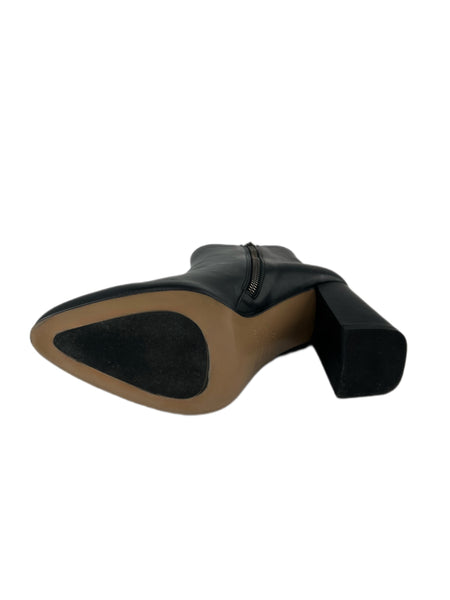 Marina Rinaldi Women's Black Legno Block Heel Leather Ankle Boots Size 8 NWB