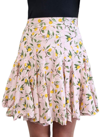 LOST IN LUNAR Women's Pink Mini A-Line Printed Skirt #L0166 X-Small NWT