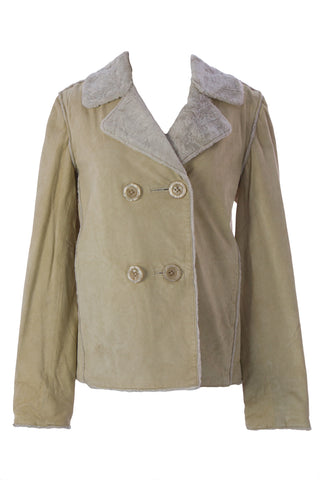 LUCIANO ABITBOUL Lenny Beige Two-Button Blazer Style Lined Jacket Sz L $649 NEW