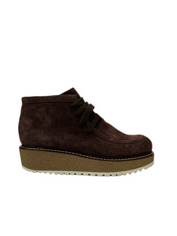 Max Mara Women's Tobacco Libro Suede Lace Up Ankle Boots Size 7 NWB