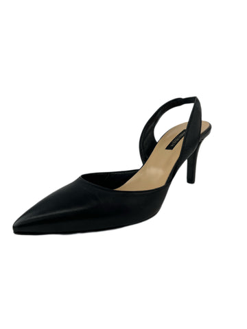 Marina Rinaldi Women's Nero Licia Slinback Leather Pumps NWB