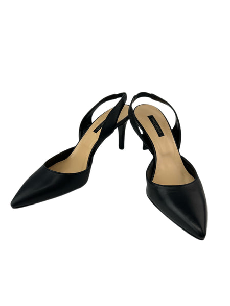 Marina Rinaldi Women's Nero Licia Slinback Leather Pumps NWB