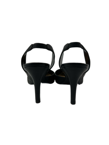 Marina Rinaldi Women's Nero Licia Slinback Leather Pumps NWB