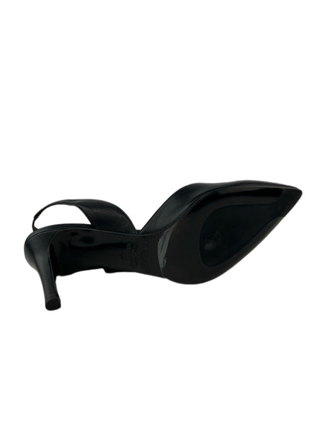 Marina Rinaldi Women's Nero Licia Slinback Leather Pumps NWB