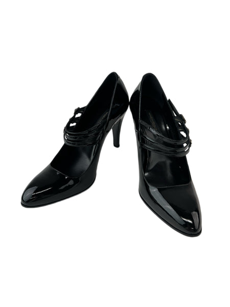 Marina Rinaldi Women's Black Lidia Pointed Toe Leather Pumps NWB